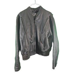 BIKER SKINS MENS LEATHER JACKET /MOTORCYCLE/BIKER/SIZE 46/BLACK!